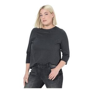 NWT Ulla Popken Striped 3/4 Sleeve Tee - Size 20/22